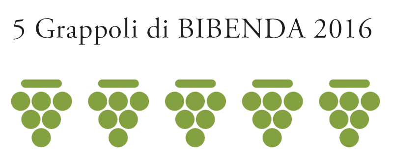Badge for the Cinque Grappoli di BIBENDA award in 2016